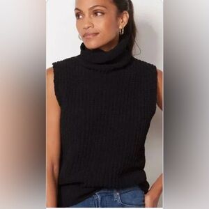 John + Jenn Black Sleeveless Cowl Neck Sweater